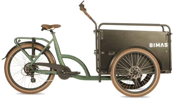 Bimas E-Cargo 3.3 Economy E-Bakfiets – Army Groen – Zwart OP VOORRAAD