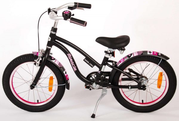 Volare Miracle Cruiser Kinderfiets – Meisjes- 16 inch – Mat Zwart – Prime Collection