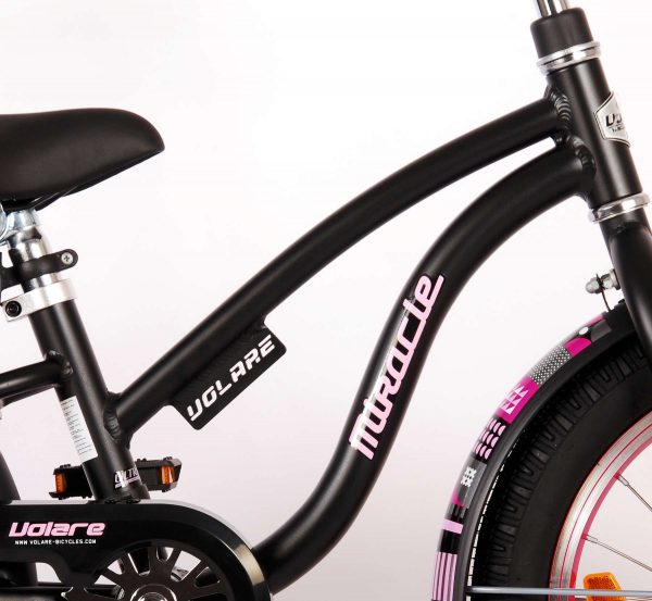 Volare Miracle Cruiser Kinderfiets – Meisjes- 16 inch – Mat Zwart – Prime Collection