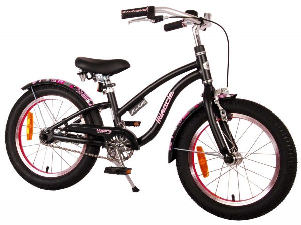 Volare Miracle Cruiser Kinderfiets – Meisjes- 16 inch – Mat Zwart – Prime Collection