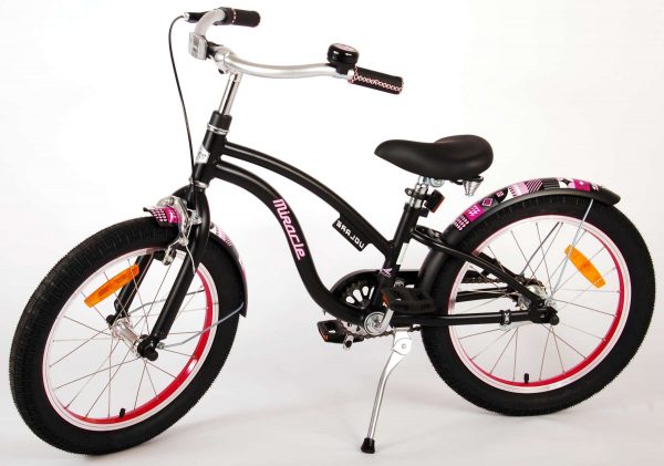 Volare Miracle Cruiser Kinderfiets – Meisjes – 18 inch – Mat Zwart – Prime Collection