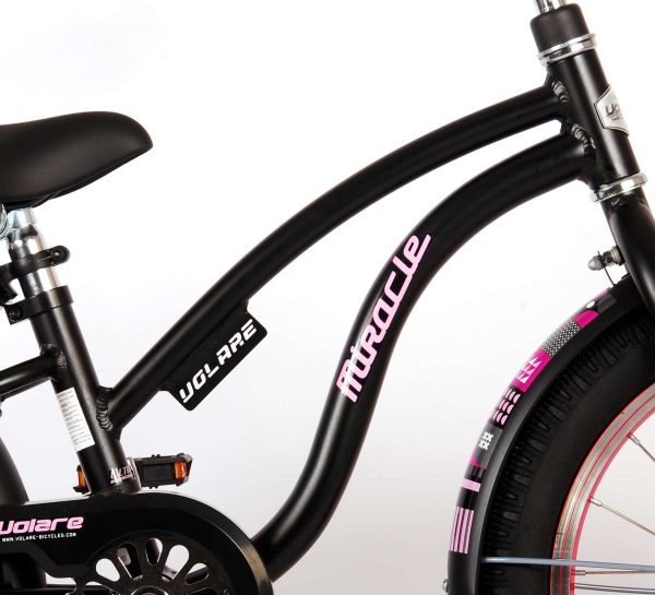 Volare Miracle Cruiser Kinderfiets – Meisjes – 18 inch – Mat Zwart – Prime Collection