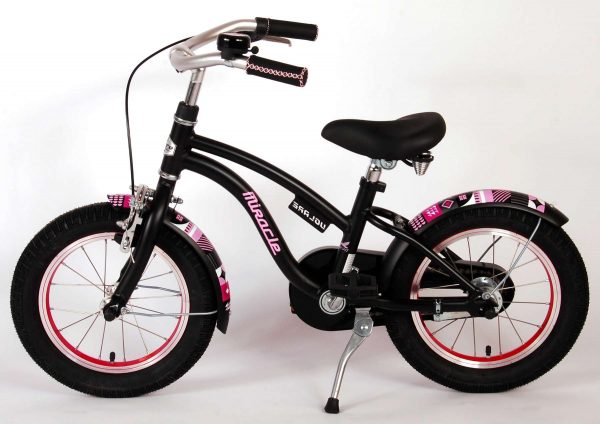 Volare Miracle Kinderfiets – Meisjes – 14 inch – Mat Zwart – Prime Collection