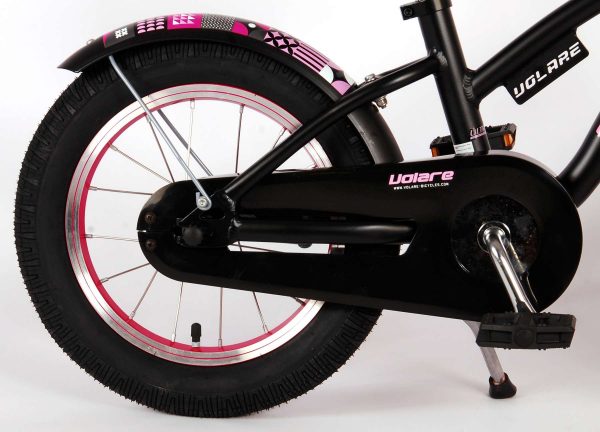 Volare Miracle Kinderfiets – Meisjes – 14 inch – Mat Zwart – Prime Collection