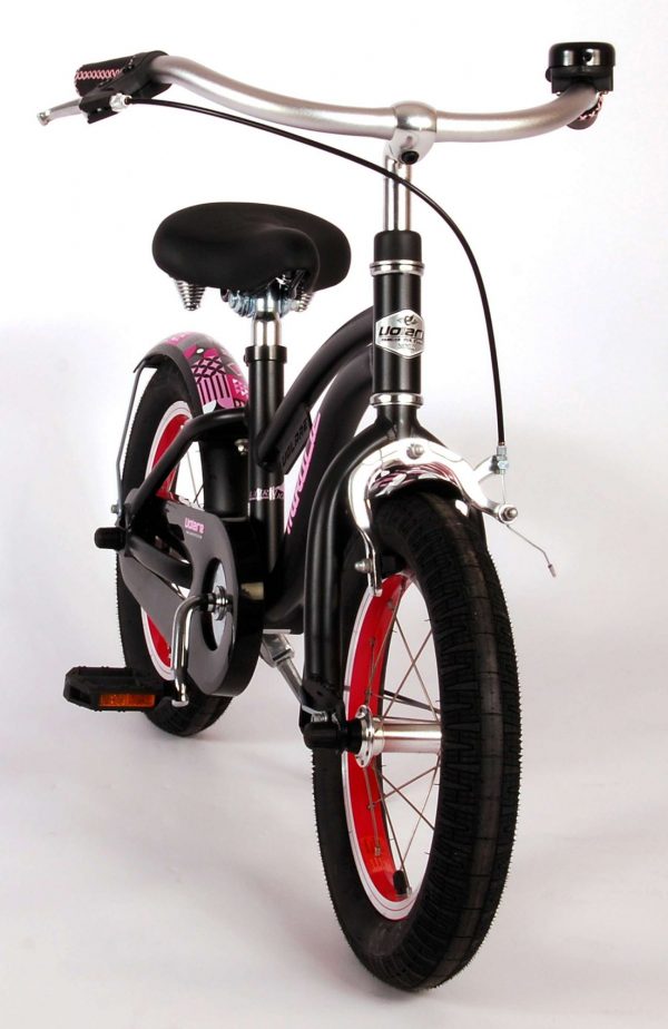 Volare Miracle Kinderfiets – Meisjes – 14 inch – Mat Zwart – Prime Collection