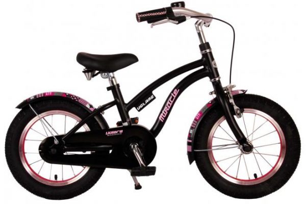Volare Miracle Kinderfiets – Meisjes – 14 inch – Mat Zwart – Prime Collection
