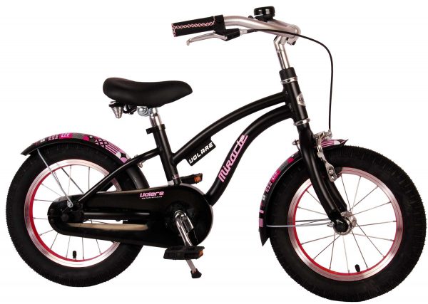 Volare Miracle Kinderfiets – Meisjes – 14 inch – Mat Zwart – Prime Collection