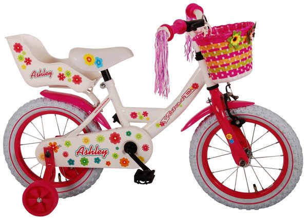Volare Ashley Kinderfiets – Meisjes – 14 inch – Wit – 95% afgemonteerd