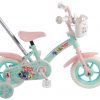 Woezel & Pip Kinderfiets – Meisjes – 10 inch – Mint Blauw/Roze – Doortrapper
