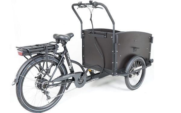 Qivelo City Elektrische Driewieler Bakfiets – Mat Zwart/Zwart