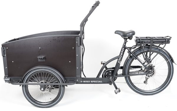 Qivelo City Elektrische Driewieler Bakfiets – Mat Zwart/Zwart