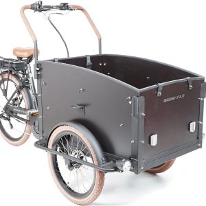 Qivelo City Elektrische Driewieler Bakfiets – Mat Zwart/Bruin