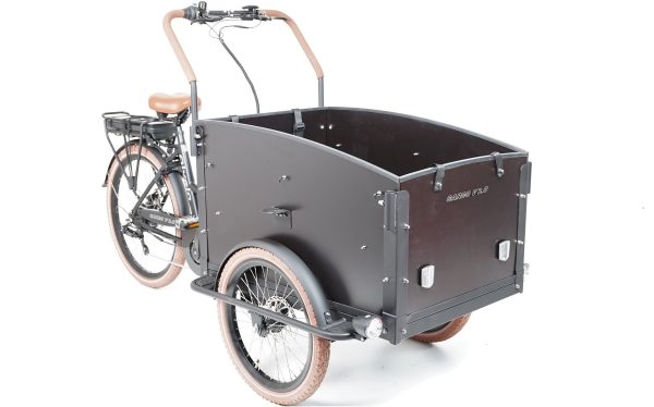 Qivelo City Elektrische Driewieler Bakfiets – Mat Zwart/Bruin