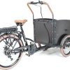 Qivelo City Elektrische Driewieler Bakfiets – Mat Zwart/Bruin