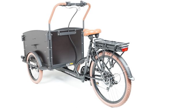Qivelo City Elektrische Driewieler Bakfiets – Mat Zwart/Bruin