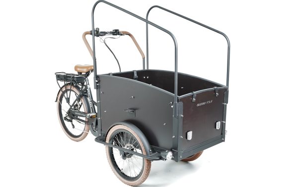 Qivelo City Elektrische Driewieler Bakfiets – Mat Zwart/Bruin