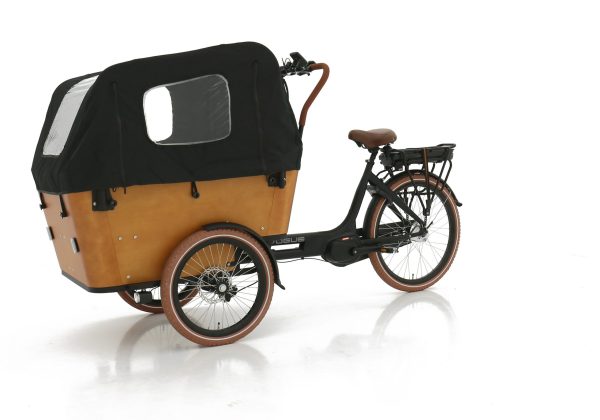 Vogue Carry 3 Elektrische Bakfiets Zwart Bruin