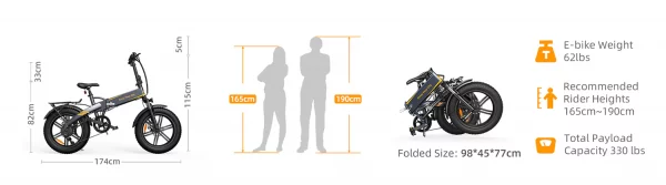 ADO A20F XE ELEKTISCHE VOUW FATBIKE 20” 250W WIT