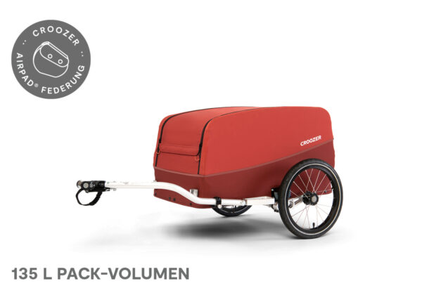 CROOZER CARGO TUURE FIETSKAR LAVA ROOD 135 L
