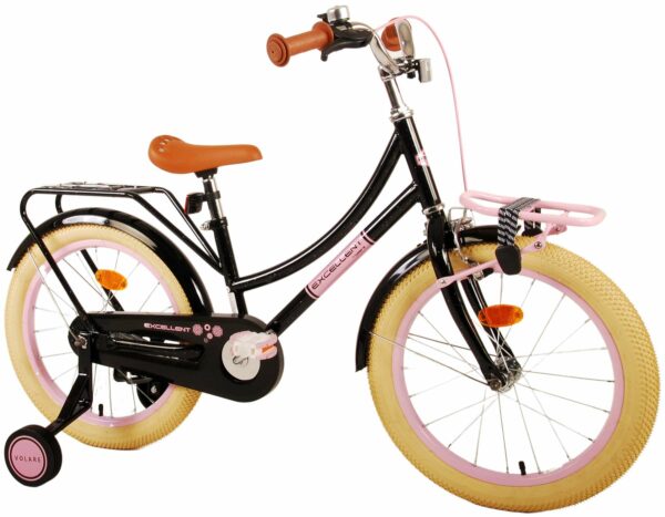 Volare Excellent Kinderfiets – Meisjes – 18 inch – Zwart – 95% afgemonteerd
