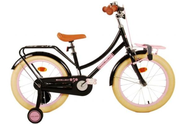 Volare Excellent Kinderfiets – Meisjes – 18 inch – Zwart – 95% afgemonteerd