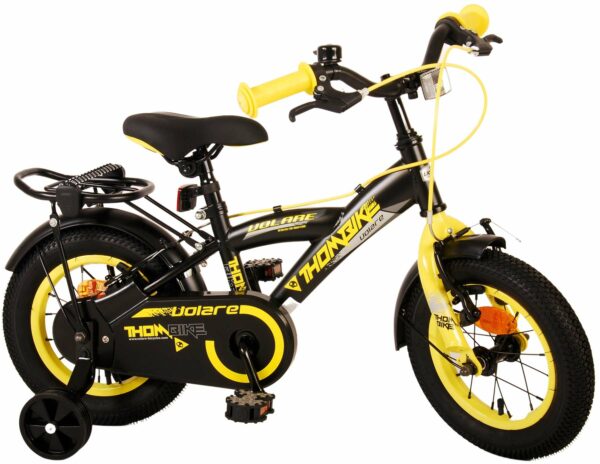 Volare Thombike Kinderfiets – Jongens – 12 inch – Zwart Geel – Twee Handremmen