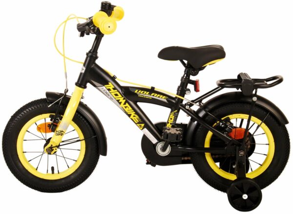Volare Thombike Kinderfiets – Jongens – 12 inch – Zwart Geel – Twee Handremmen