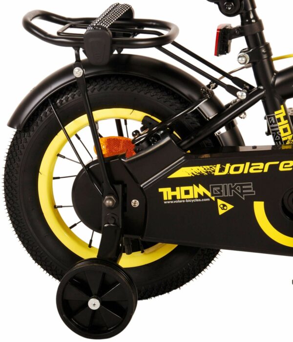 Volare Thombike Kinderfiets – Jongens – 12 inch – Zwart Geel – Twee Handremmen