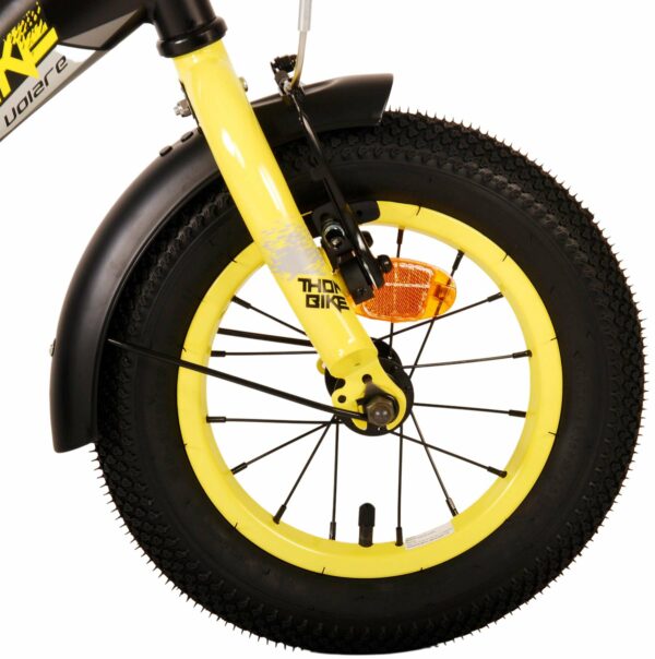 Volare Thombike Kinderfiets – Jongens – 12 inch – Zwart Geel – Twee Handremmen