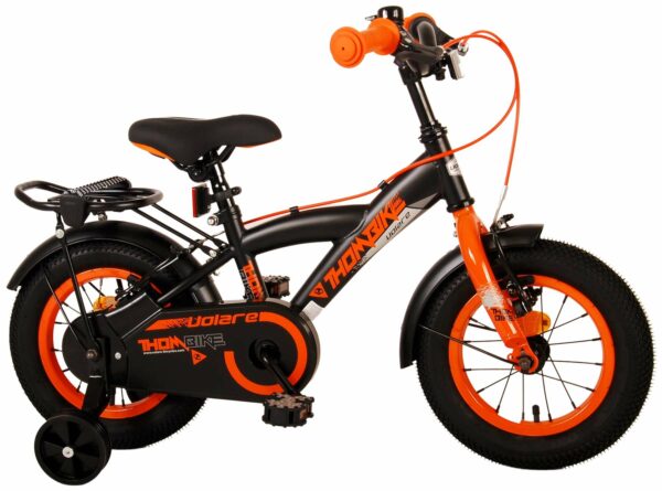 Volare Thombike Kinderfiets – Jongens – 12 inch – Zwart Oranje – Twee Handremmen