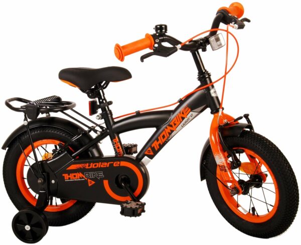 Volare Thombike Kinderfiets – Jongens – 12 inch – Zwart Oranje – Twee Handremmen