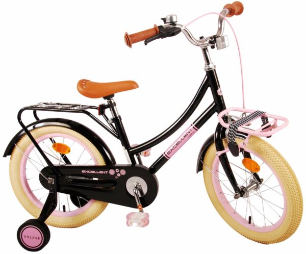 Volare Excellent Kinderfiets – Meisjes – 16 inch – Zwart – 95% afgemonteerd