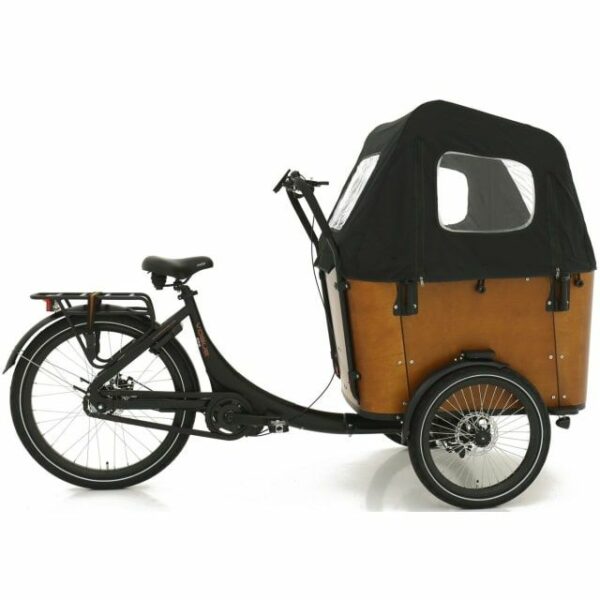 Vogue Superior Deluxe Elektrische Bakfiets 8 Speed Mat Zwart Bruin