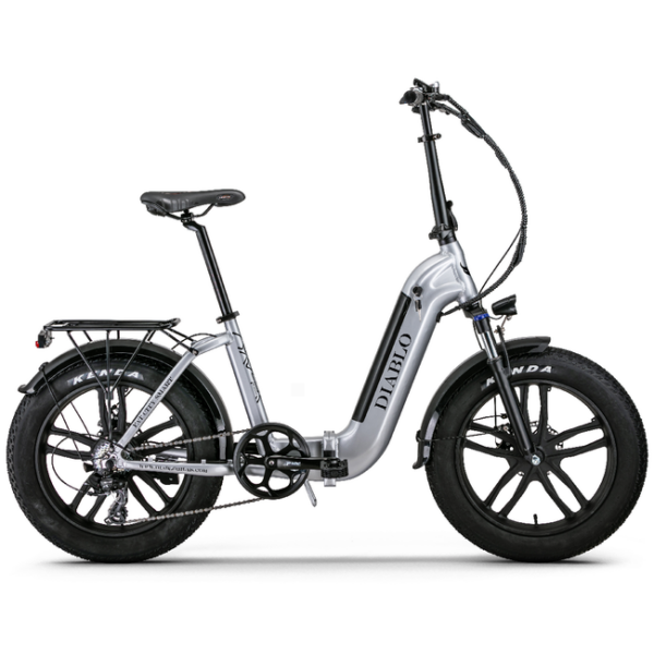 Diablo Fat City Smart Folding elektrische Fatbike 7v Zilver