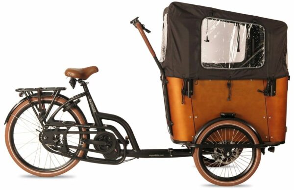 Vogue Avenger Elektrische Bakfiets 8V 15Ah 540Wh Matt Black/Brown