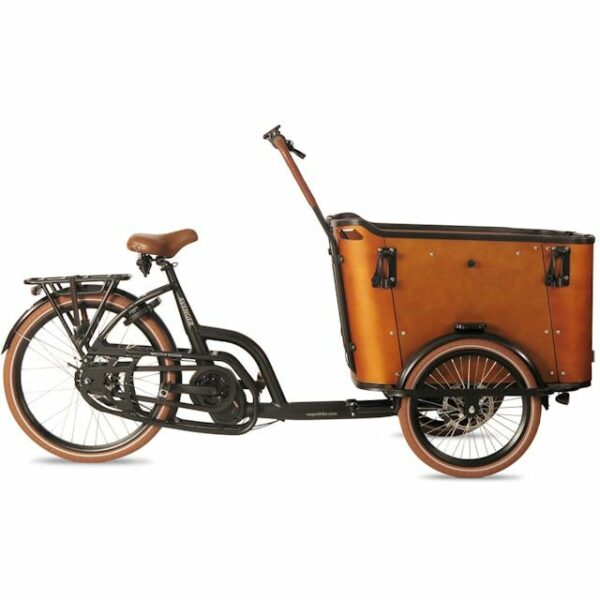 Vogue Avenger Elektrische Bakfiets 8V 15Ah 540Wh Matt Black/Brown