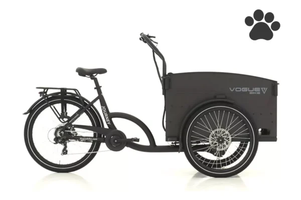 Vogue Journey Dog Elektrische Bakfiets | Zwart/Zwart