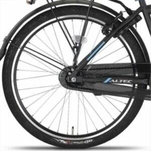 ACHTERWIEL 26 INCH Dubbelvelg Remnaaf zwart/grijs (chroom spaken)