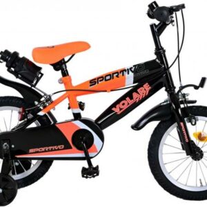 Volare Sportivo Kinderfiets – Jongens – 14 inch – Neon Oranje Zwart – Twee Handremmen
