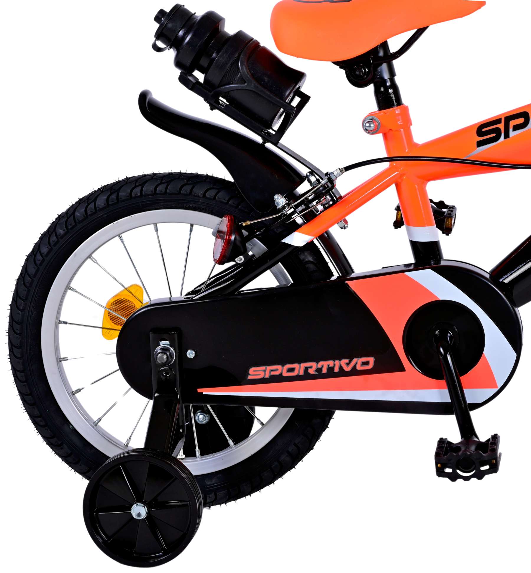 Volare Sportivo Kinderfiets – Jongens – 14 inch – Neon Oranje Zwart – Twee Handremmen