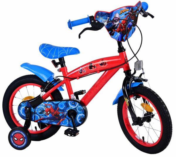 Ultimate Spider-Man Kinderfiets – Jongens – 14 inch – Blauw/Rood – Twee handremmen