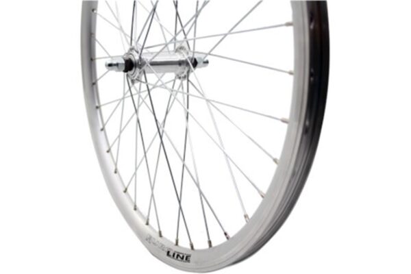VOORWIEL 24 INCH 24 x 1,75 Dubbelvelg grijs (chroom spaken)