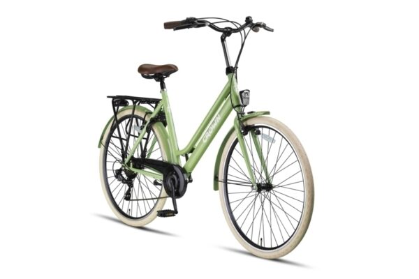 New York 28inch Damesfiets 53cm 7s Salie Groen