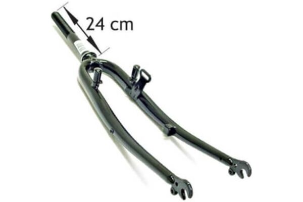 Voorvork 28 INCH vast glans zwart *Roma* 22,2 x buislengte 240mm zwart met canti nok