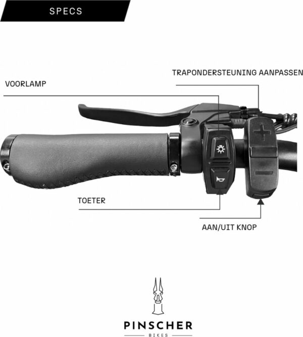 Pinscher W1 Elektrische Fatbike – 20inch 7V 25km/h – Mat Zwart