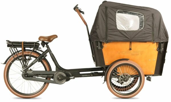 Vogue Carry 3 Elektrische Bakfiets Zwart-Bruin-Zwart 2024