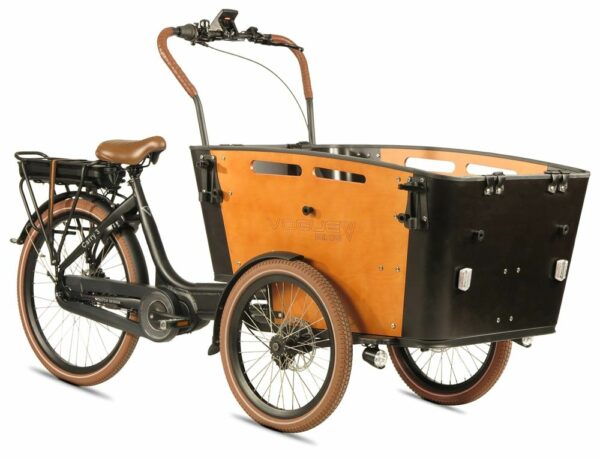 Vogue Carry 3 Elektrische Bakfiets Zwart-Bruin-Zwart 2024