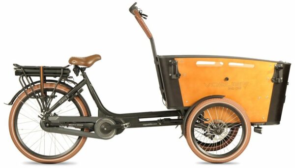 Vogue Carry 3 Elektrische Bakfiets Zwart-Bruin-Zwart 2024