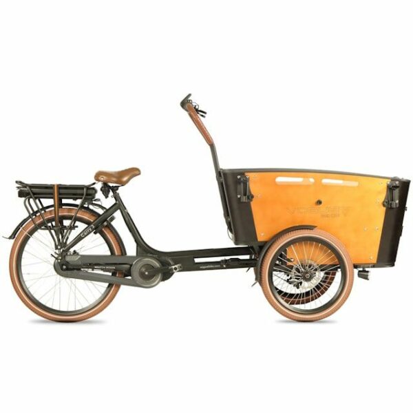 Vogue Carry 3 Elektrische Bakfiets Zwart-Bruin-Zwart 2024