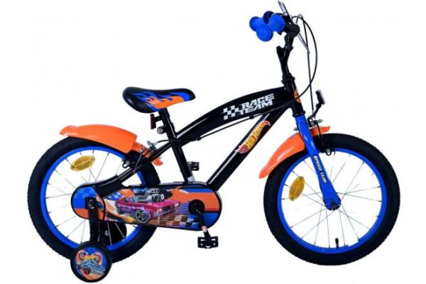 Hot Wheels Kinderfiets – Jongens – 16 inch – Zwart Oranje Blauw – Twee handremmen